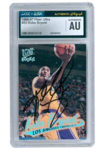 1996-97 Kobe Bryant Fleer Ultra Rookie #52 Autographed Card