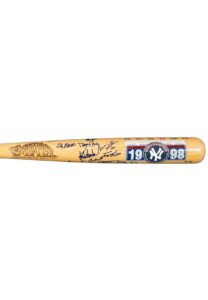 1998 NY Yankees Team Signed World Series LE Cooperstown Bat With Jeter