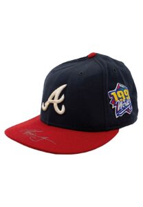 1999 Chipper Jones Atlanta Braves World Series Game-Used & Autographed Cap