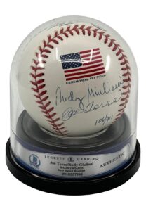 2001 Joe Torre & Rudy Giuliani 9/11 LE Signed Charity Baseball