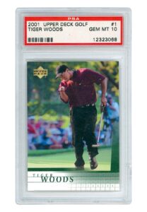 2001 Upper Deck Tiger Woods  #1 Card – PSA GEM MT 10