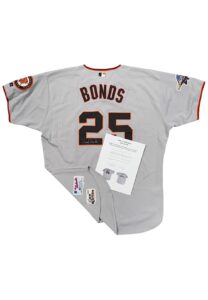 2002 Barry Bonds SF Giants Postseason Home Run Game-Used & Autographed Jersey