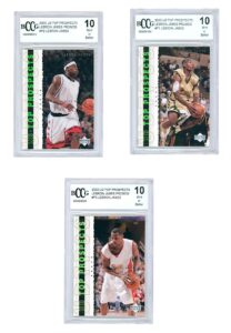 2003-04 LeBron James Upper Deck “Top Prospects” Promos BCCG Mint 10 Lot