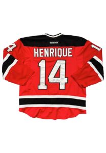 2013-14 Adam Henrique NJ Devils Game-Used & Autographed Jersey