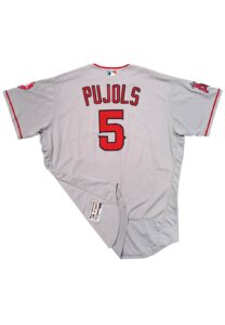 2016 Albert Pujols LA Angels 5 Home Run Game-Used Jersey