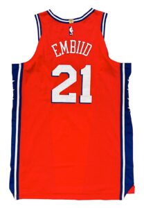 2017-18 Joel Embiid Philadelphia Sixers Statement Game-Used Jersey