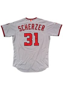 2018 Max Scherzer Washington Nationals Game-Used Jersey