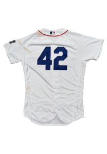 4/15/2023 Rob Refsnyder Boston Red Sox Game-Used & Autographed Jackie Robinson Day Jersey