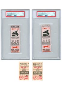 8/1/1979 Thurman Munson Final Game Ticket Stubs 8/6/1979 Thurman Munson Funeral Day Game Ticket Stubs