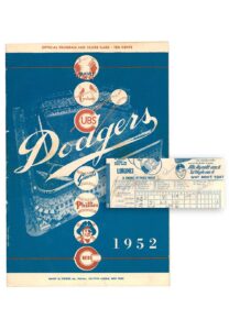 8/14/1952 Brooklyn Dodgers Program and Scorecard Signed By Robinson & Reese * WITHDRAWN *