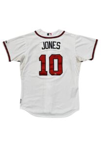 8/14/2012 Chipper Jones Atlanta Braves Game-Used & Autographed Jersey