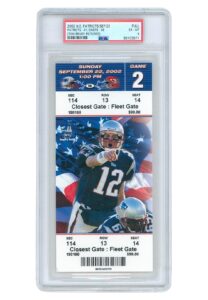 9/22/2002 Tom Brady New England Patriots First Appearance Full Ticket