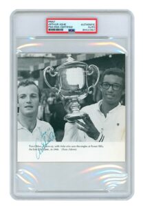 Arthur Ashe Signed 1968 Forest Hills Photo