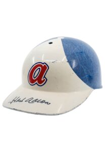 Circa 1973 Hank Aaron Atlanta Braves Game-Used & Autographed Helmet