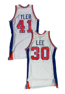 Circa 1981 Ronnie Lee & Terry Tyler Detroit Pistons Silver Game-Used Jerseys