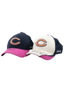 Greg Olsen & Bob Babich Sideline Worn & Autographed Chicago Bears Caps