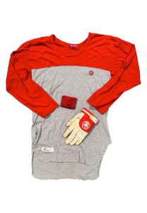 Johnny Bench Cincinnati Reds Player-Worn Undershirt, Batting Glove & Wristband