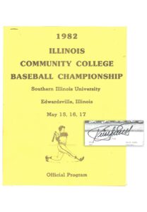 Kirby Puckett Autographed 1982 Illinois Community College Baseball Championship Official Program