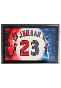 Michael Jordan Chicago Bulls & Washington Wizards Signed Jersey Number Framed Display