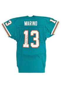 Mid 1980s Dan Marino Miami Dolphins Game-Used & Autographed Jersey with Handwarmer Pockets