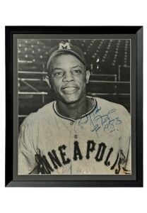 Oversized Framed Willie Mays Minneapolis Millers Signed Photo