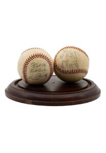 September 1958 NY Yankees Personalized Signed and Mounted Baseballs