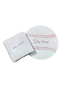 Stan Musial Signed Base & Baseball Art