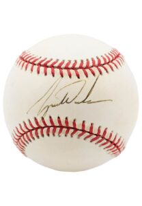 Tiger Woods Single-Signed OAL Baseball 9