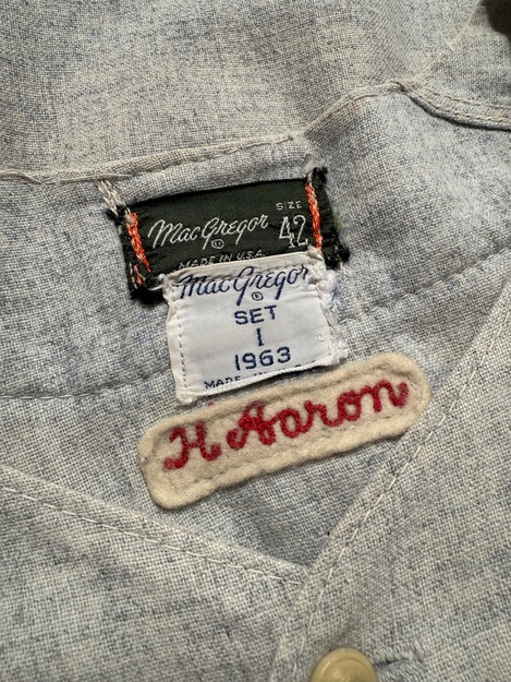 1963 Hank Aaron Jersey Tag